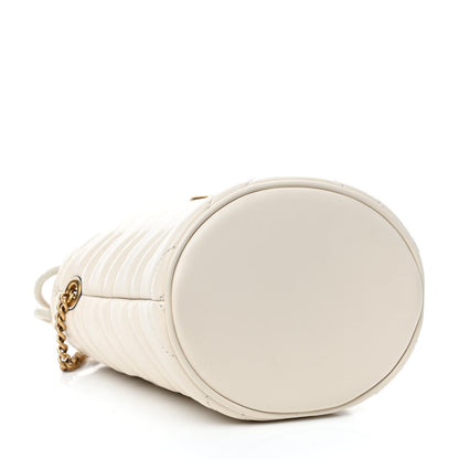 Gucci Calfskin Matelasse Mini GG Marmont 2.0 Bucket Bag White 3 of 4