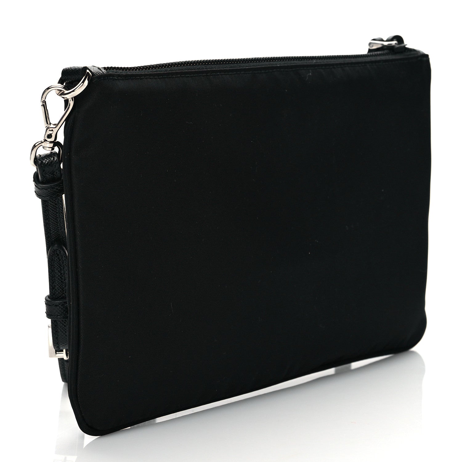 Prada Re-Nylon Saffiano Pouch Wristlet Black 3 of 8