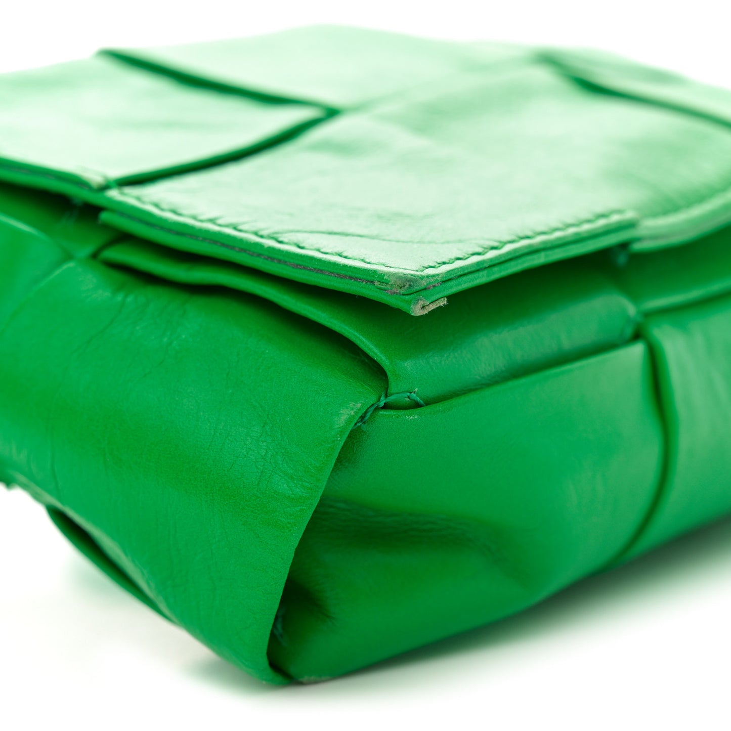Paper Calfskin Intreccio Cassette Belt Bag Parakeet