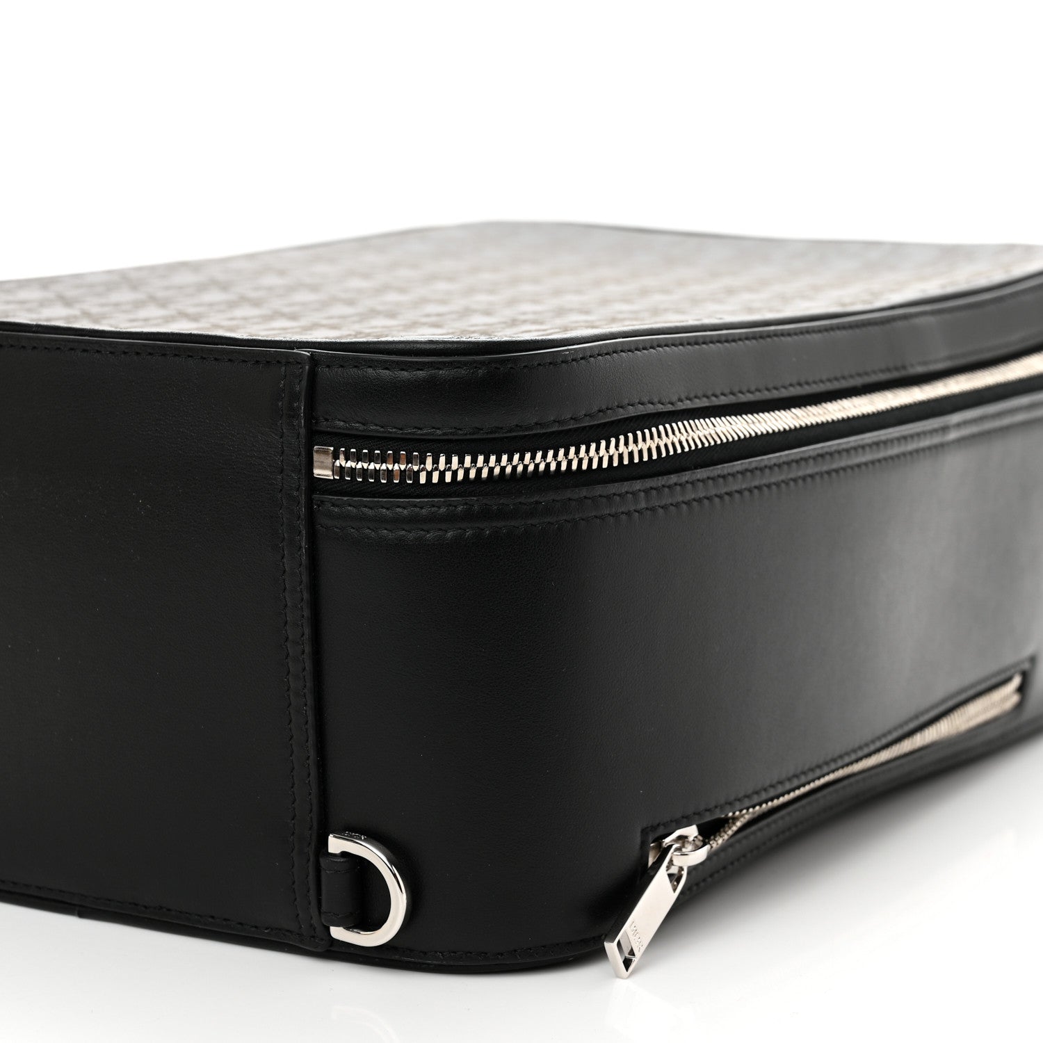 Christian Dior Calfskin Oblique Galaxy Perforated Marsupio World Tour Pelle Sling Black White 10 of 10