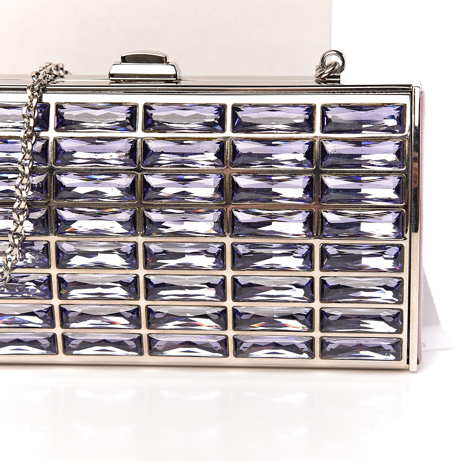 Judith Leiber Swarovski Crystal Minaudiere Clutch Purple 12 of 13