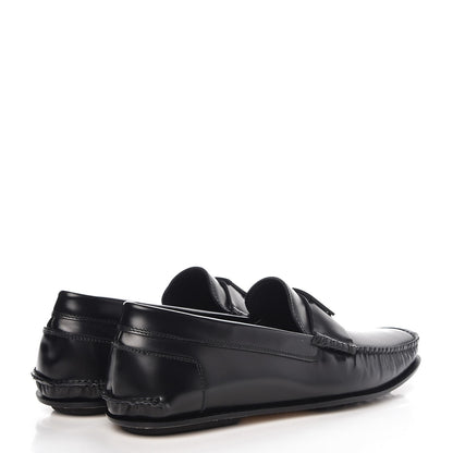 Fendi Vitello Spazzolato Moccasin Loafers 8 Black 4 of 12