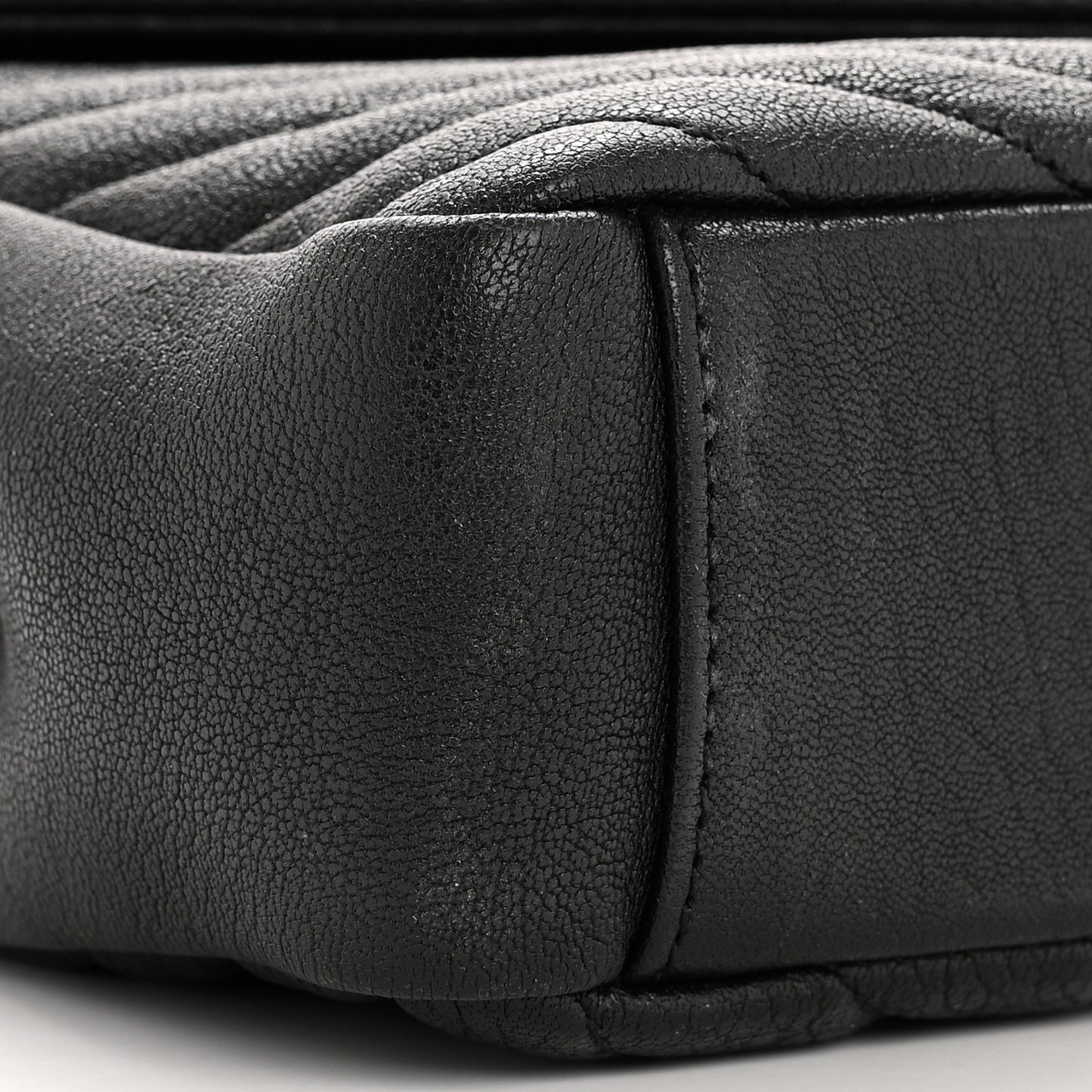 Sheepskin Matelasse Chevron Monogram Medium College Bag Black
