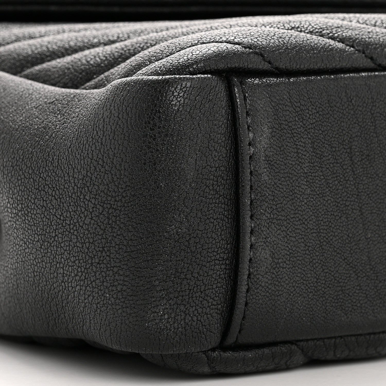 Saint Laurent Sheepskin Matelasse Chevron Monogram Medium College Bag Black 9 of 11