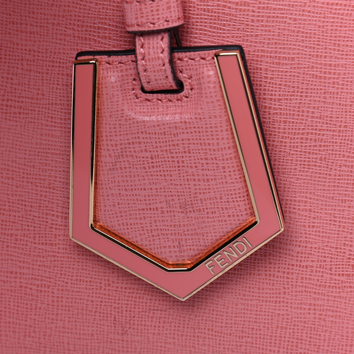 Fendi Vitello Elite Petite 2Jours Tote Pesca 6 of 6