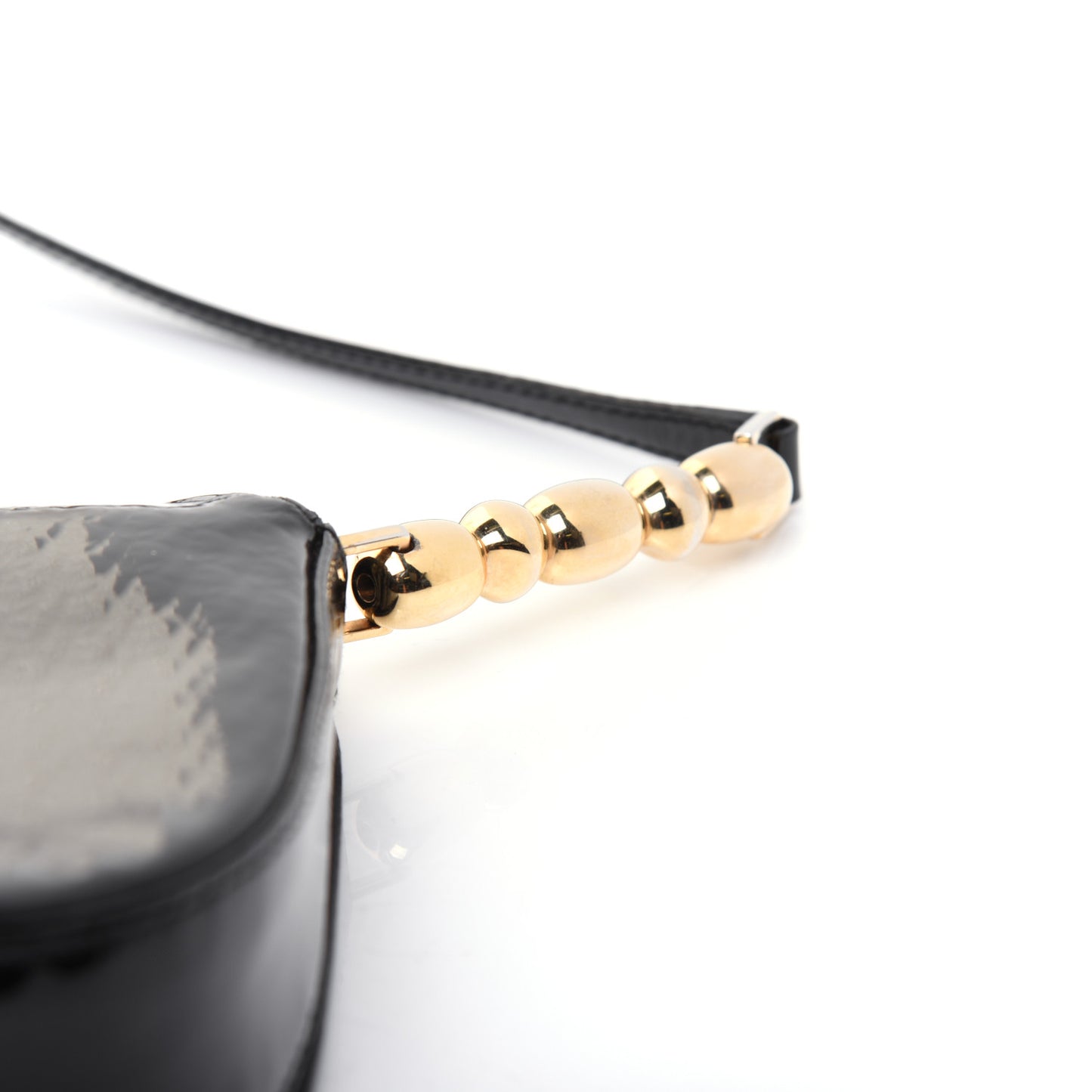 Patent Trotter Maris Pearl Shoulder Bag Black