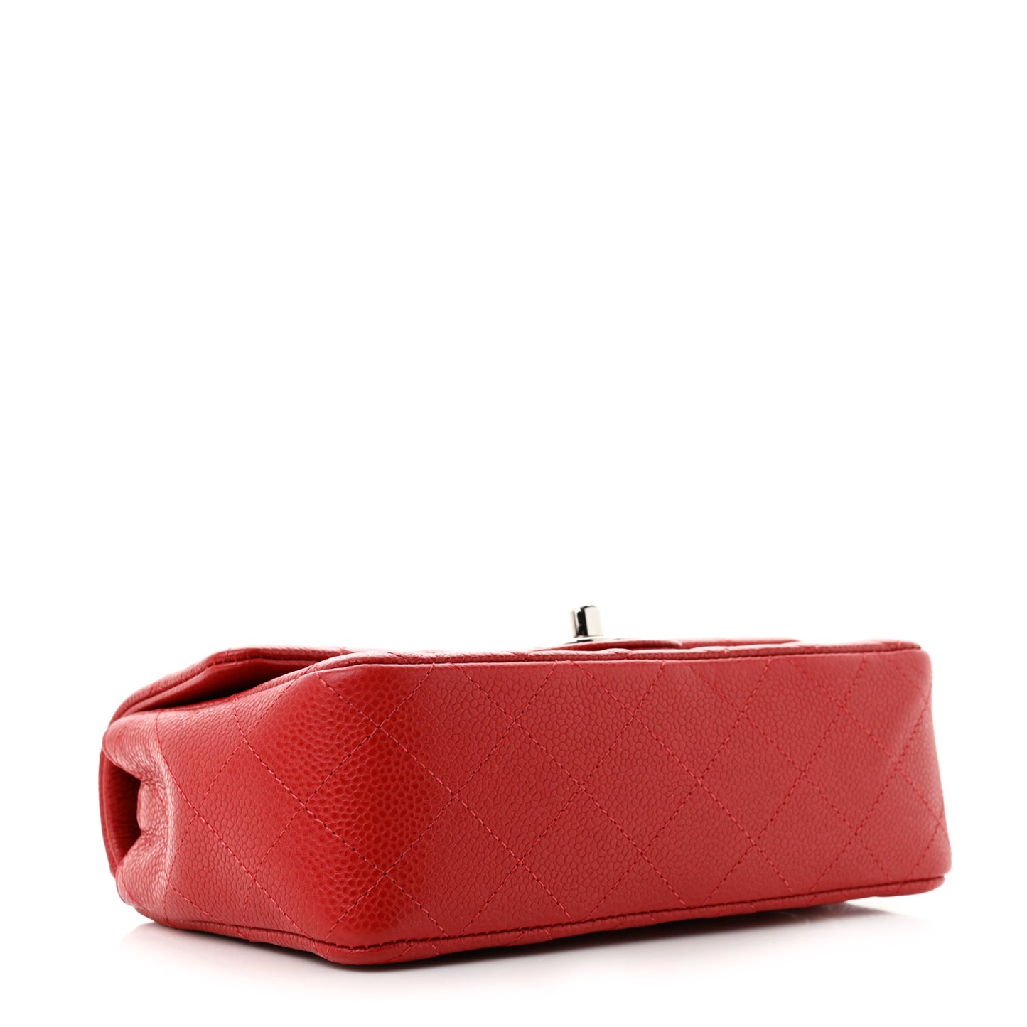 Caviar Quilted Mini Rectangular Flap Red