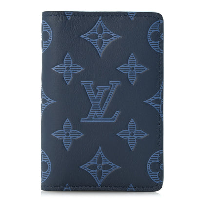 Louis Vuitton Calfskin Monogram Shadow Pocket Organizer Blue 1 of 8