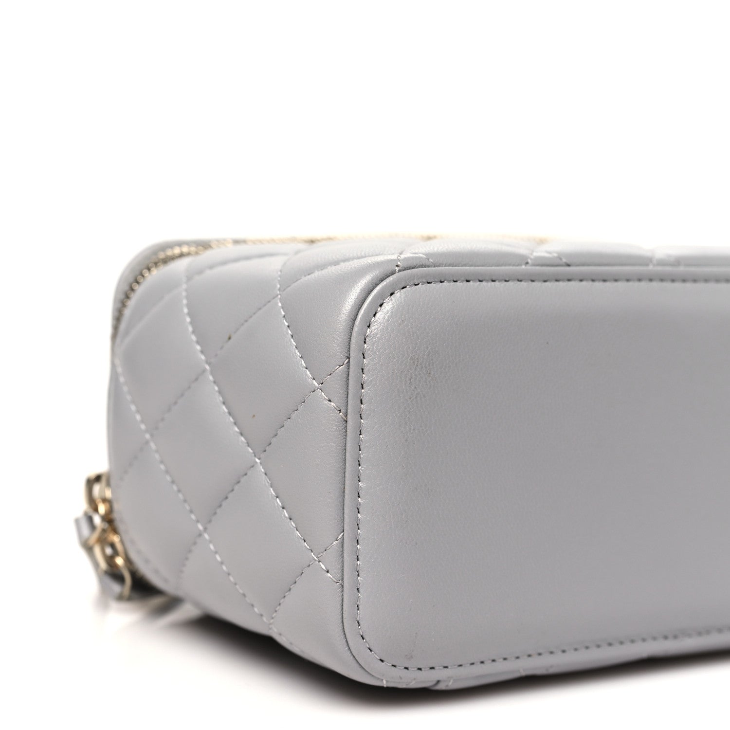Chanel Lambskin Quilted Small Pearl Crush Vanity Case With Chain