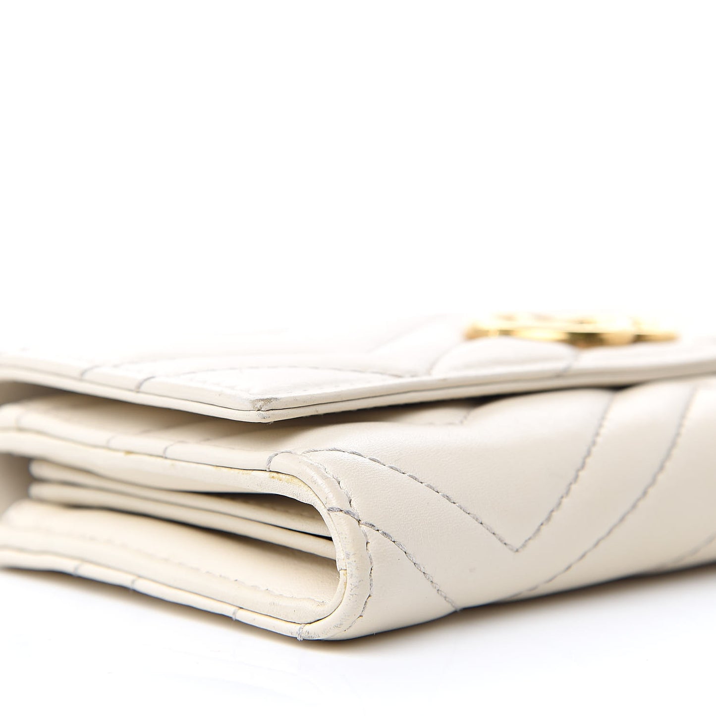 Calfskin Matelasse GG Marmont Continental Wallet Mystic White