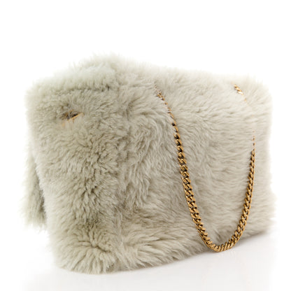 Saint Laurent Shearling Calfskin Medium Reversible Monogram Kate Satchel Grey 4 of 18