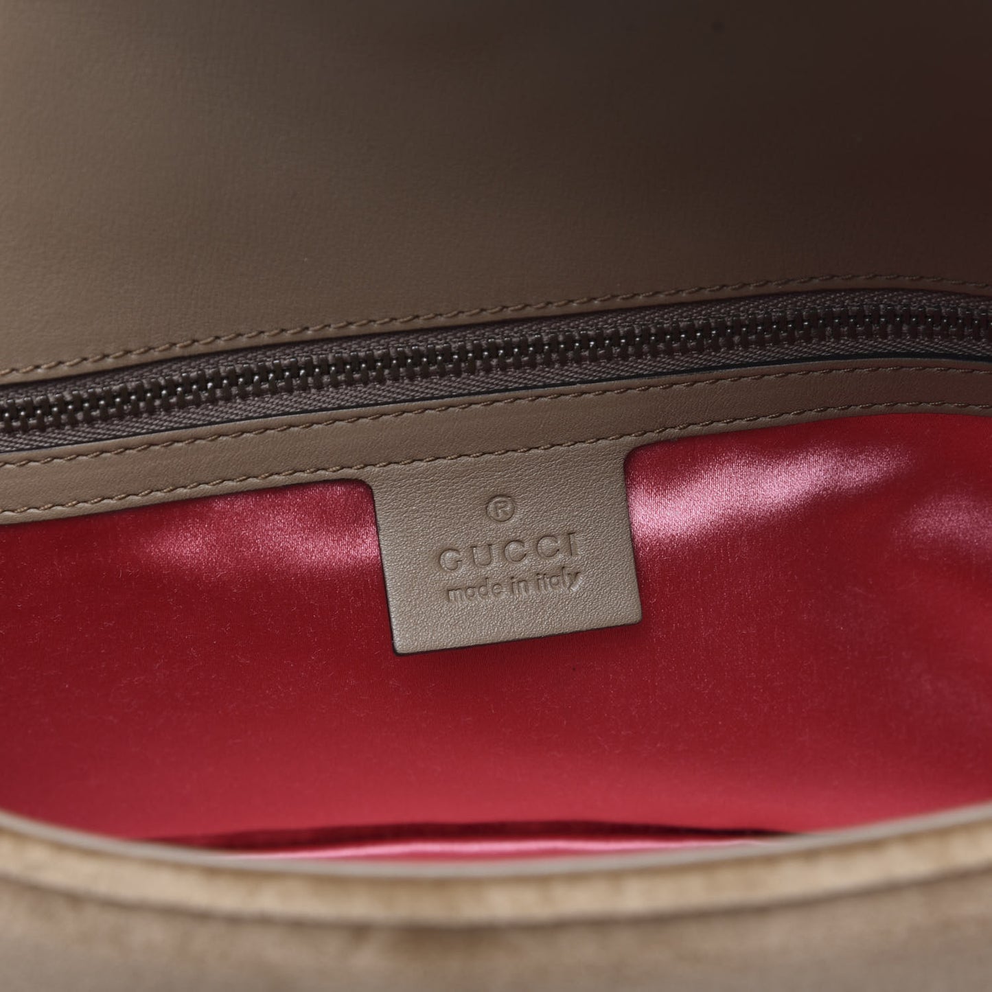 Velvet Matelasse Small GG Marmont Shoulder Bag Taupe