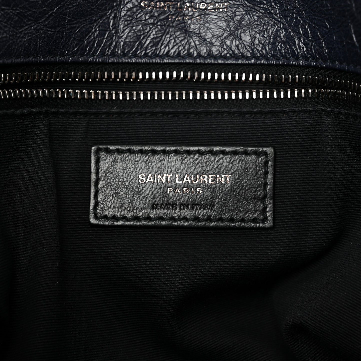 Crinkled Calfskin Matelasse Monogram Large Niki Chain Satchel Deep Marine