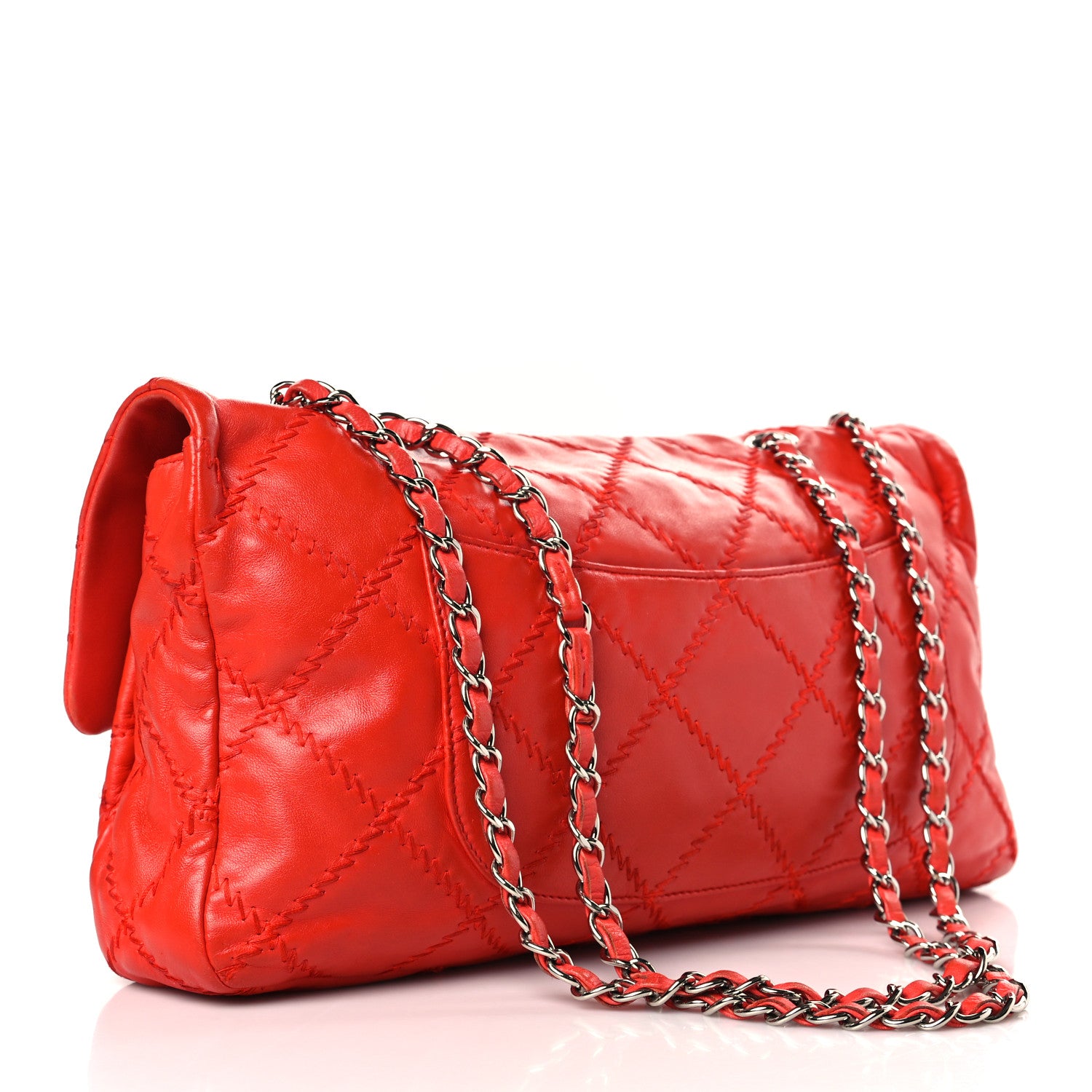Chanel Calfskin Ultimate Stitch Large Flap Red 3 of 13