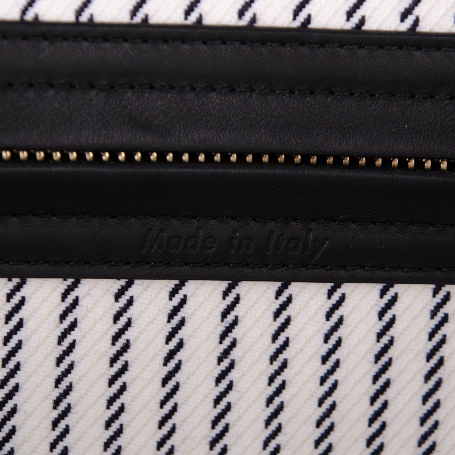 Celine Cotton Canvas Striped Medium Phantom Luggage White Navy 7 of 8