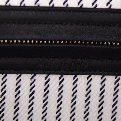 Celine Cotton Canvas Striped Medium Phantom Luggage White Navy 7 of 8
