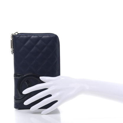 Chanel Calfskin Cambon Zip Around Organizer Wallet Navy 2 of 10