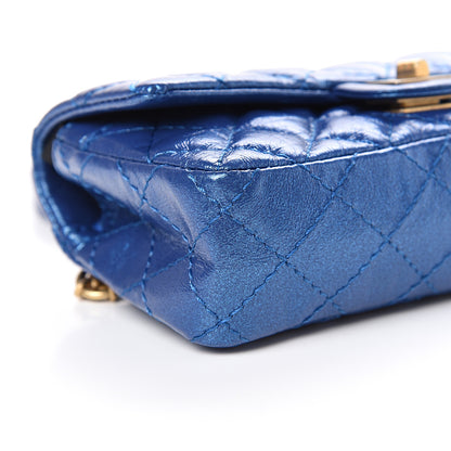 Chanel Metallic Aged Calfskin Quilted 2.55 Reissue Flap Belt Bag Blue 8 of 10