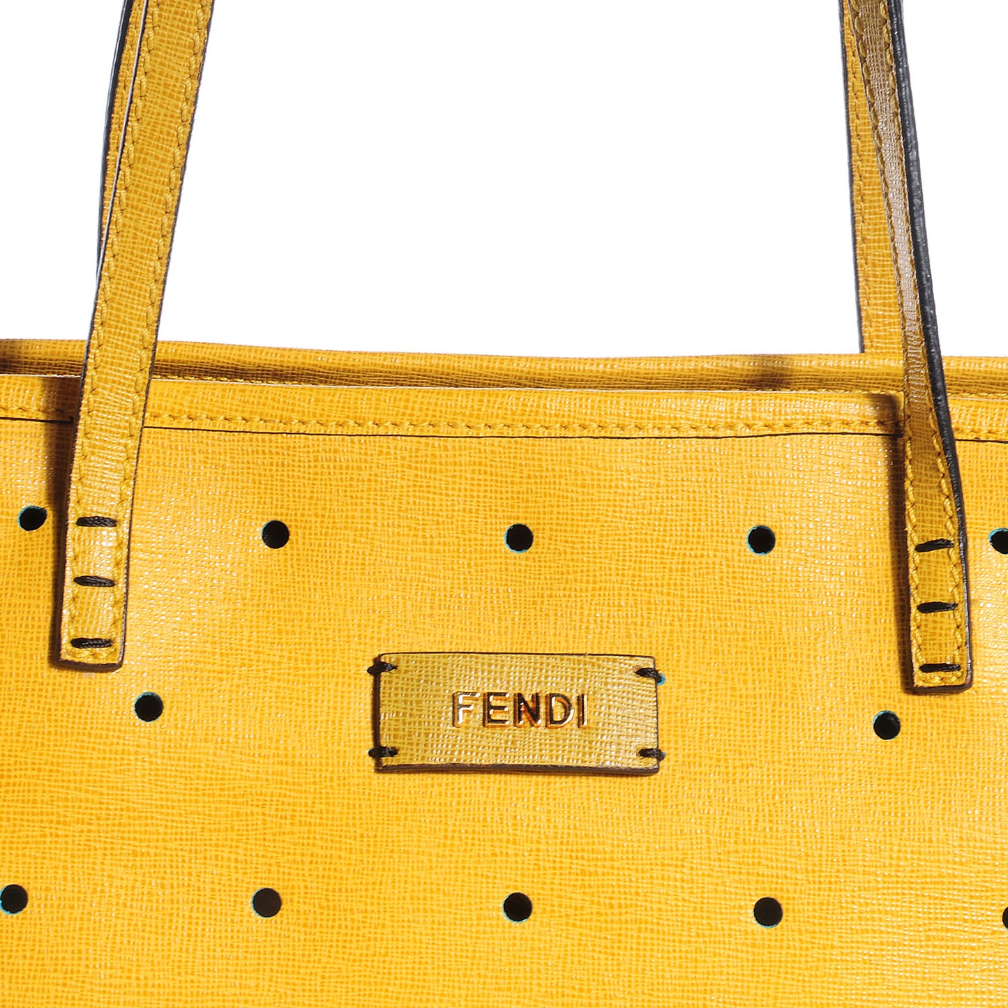 Vitello Perforated Medium Roll Tote Mimosa