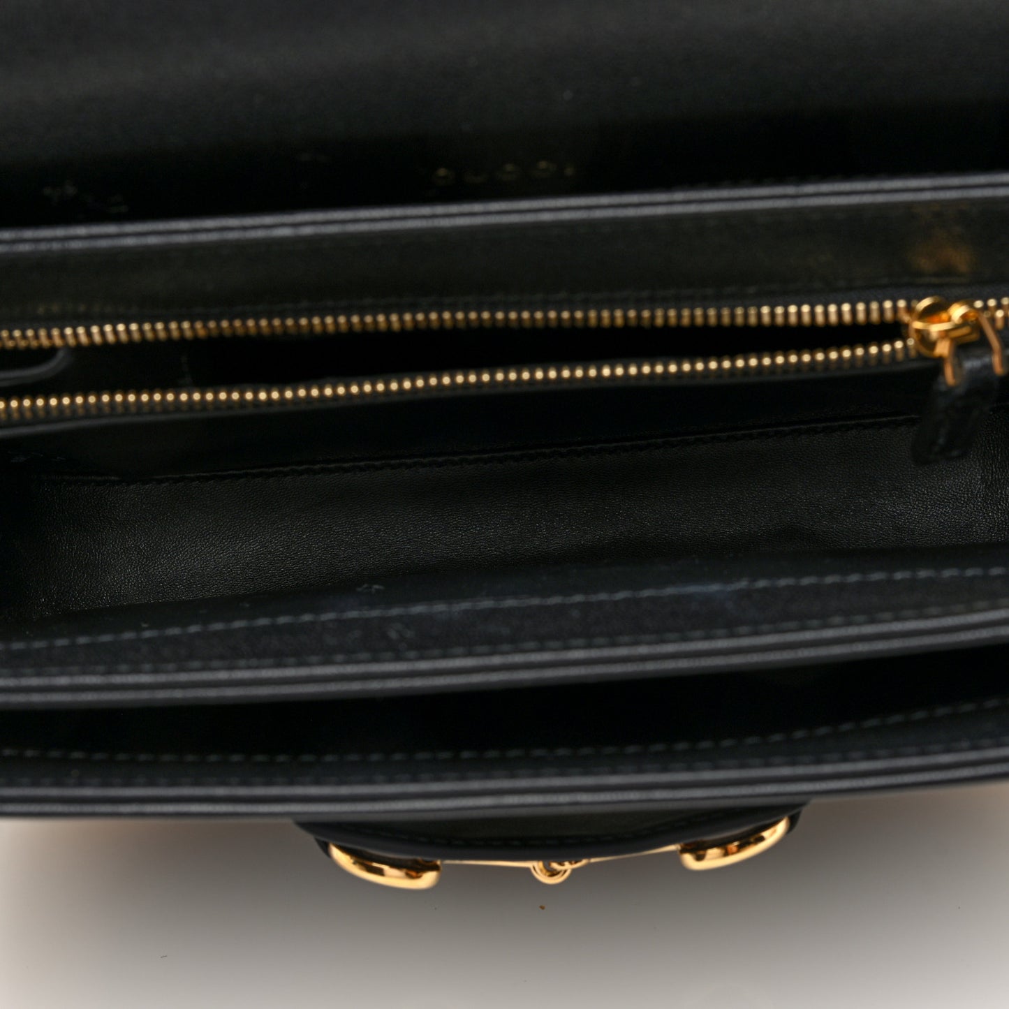 Sakai Be Green Calfskin Shearling Horsebit 1955 Shoulder Bag Black