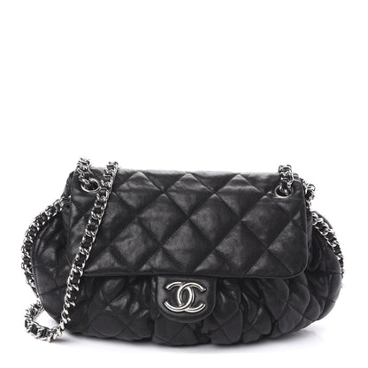 Chanel Washed Lambskin Quilted Medium Chain Around Messenger Black 1 of 10