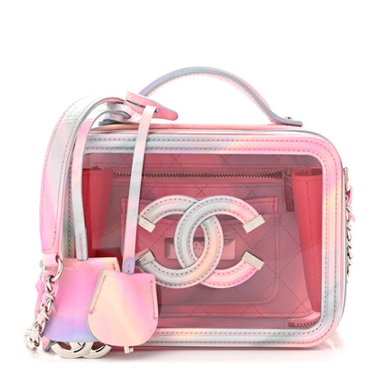 Chanel PVC Patent Calfskin Patent Lambskin Small CC Vanity Case Pink 1 of 13