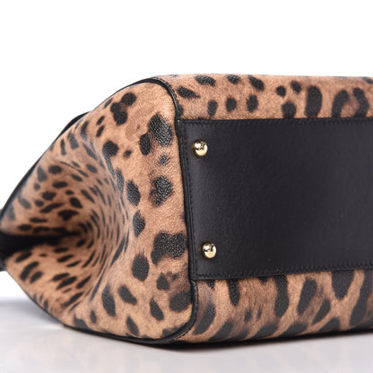 Dolce & Gabbana Dauphine Leopard Print Large Miss Sicily Satchel Black 6 of 9