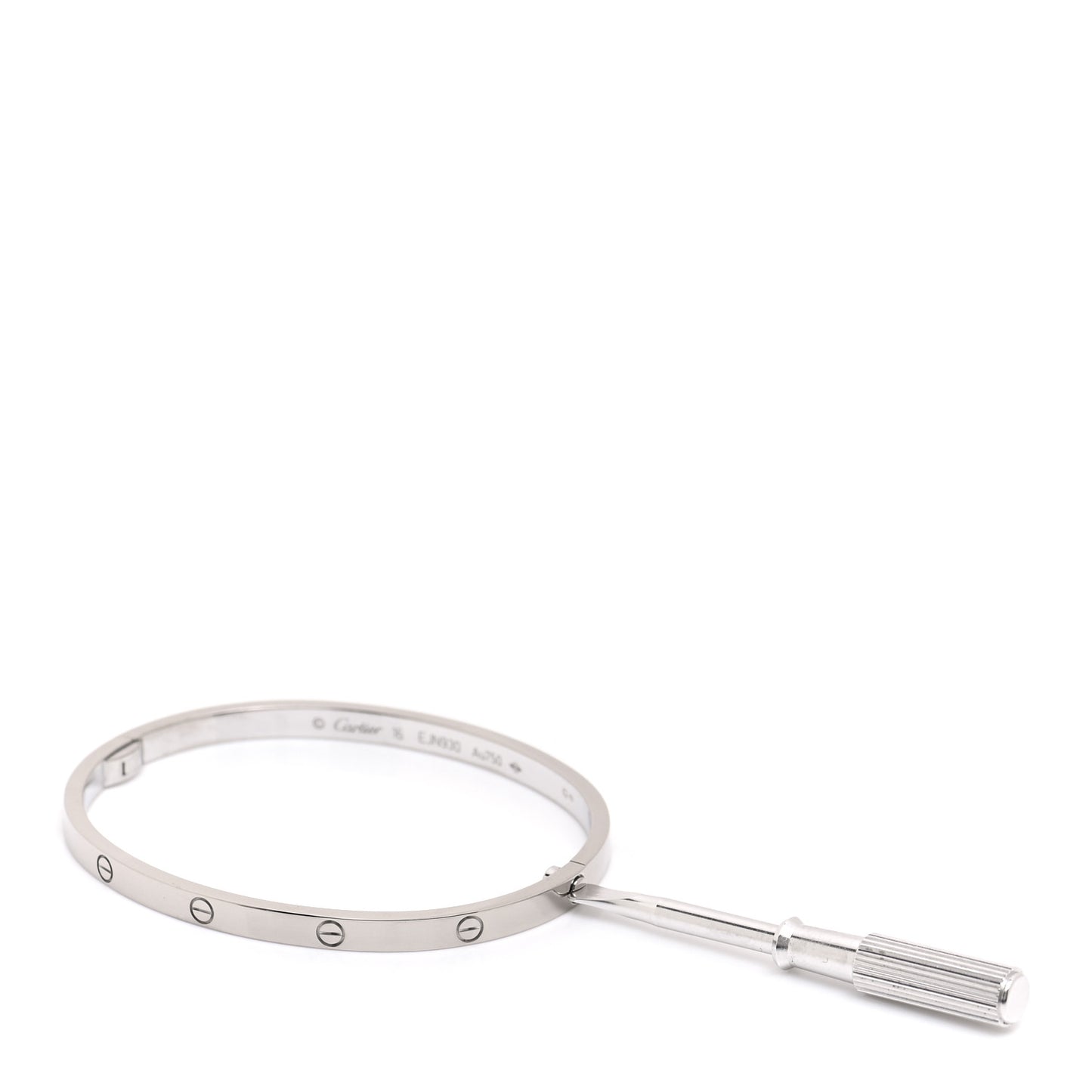 18K White Gold Small LOVE Bracelet 16