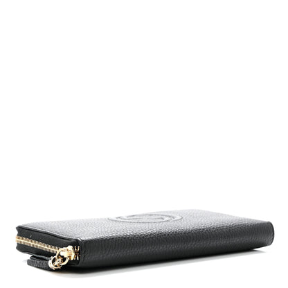 Gucci Pebbled Calfskin Soho Zip Around Wallet Black 3 of 7