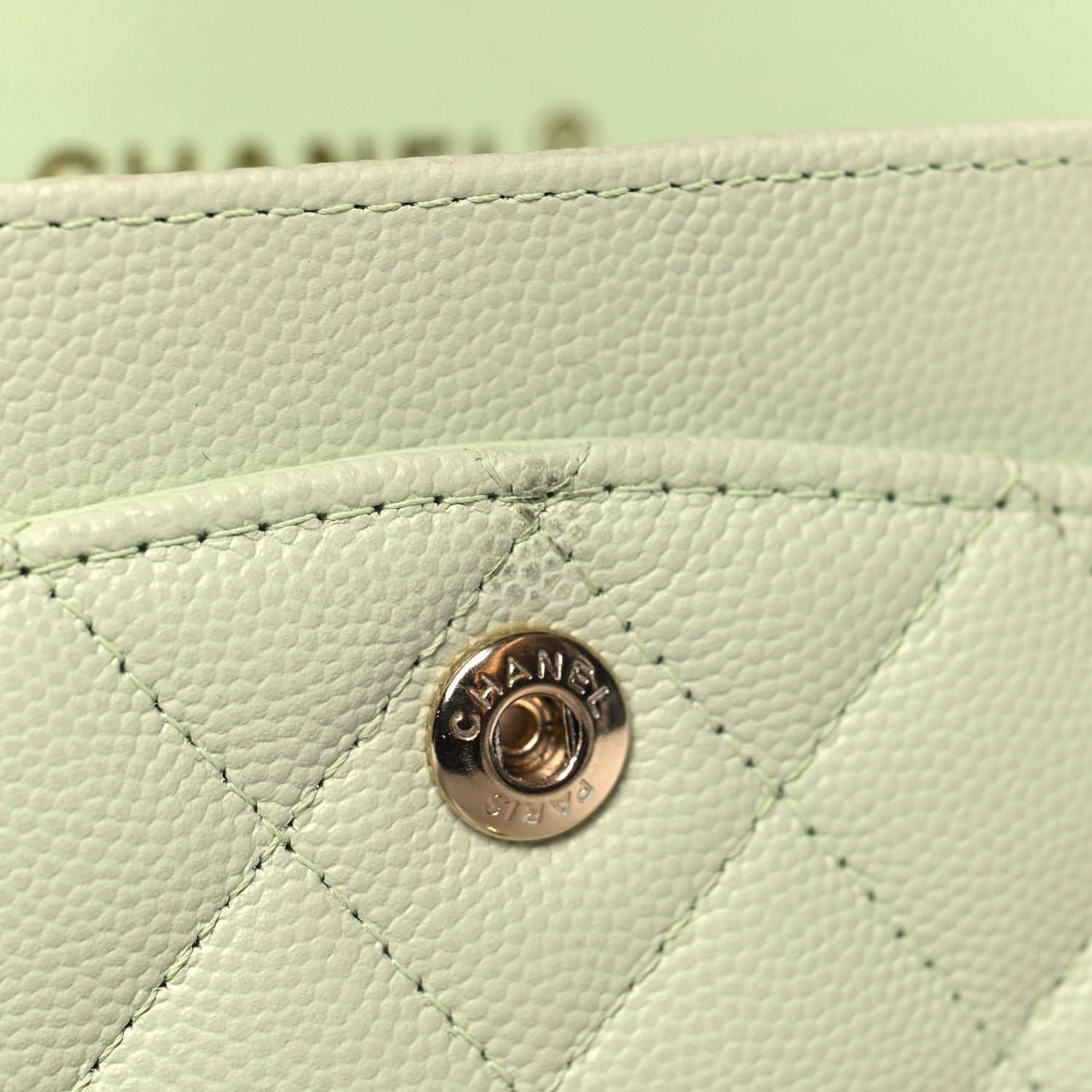 Chanel Caviar Quilted Small Double Flap Light Green 11 of 11
