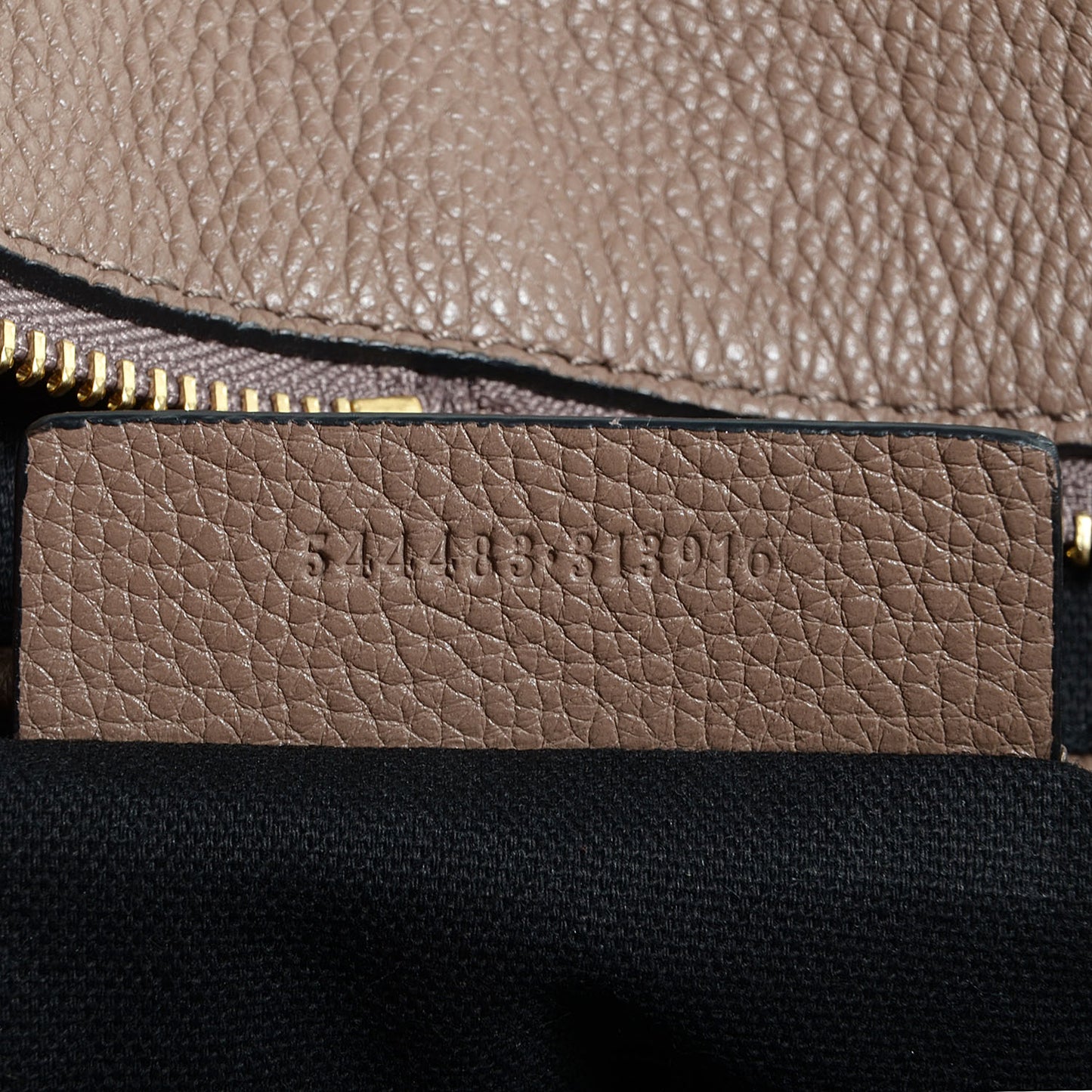 Pebbled Calfskin Skull Padlock Tote Taupe