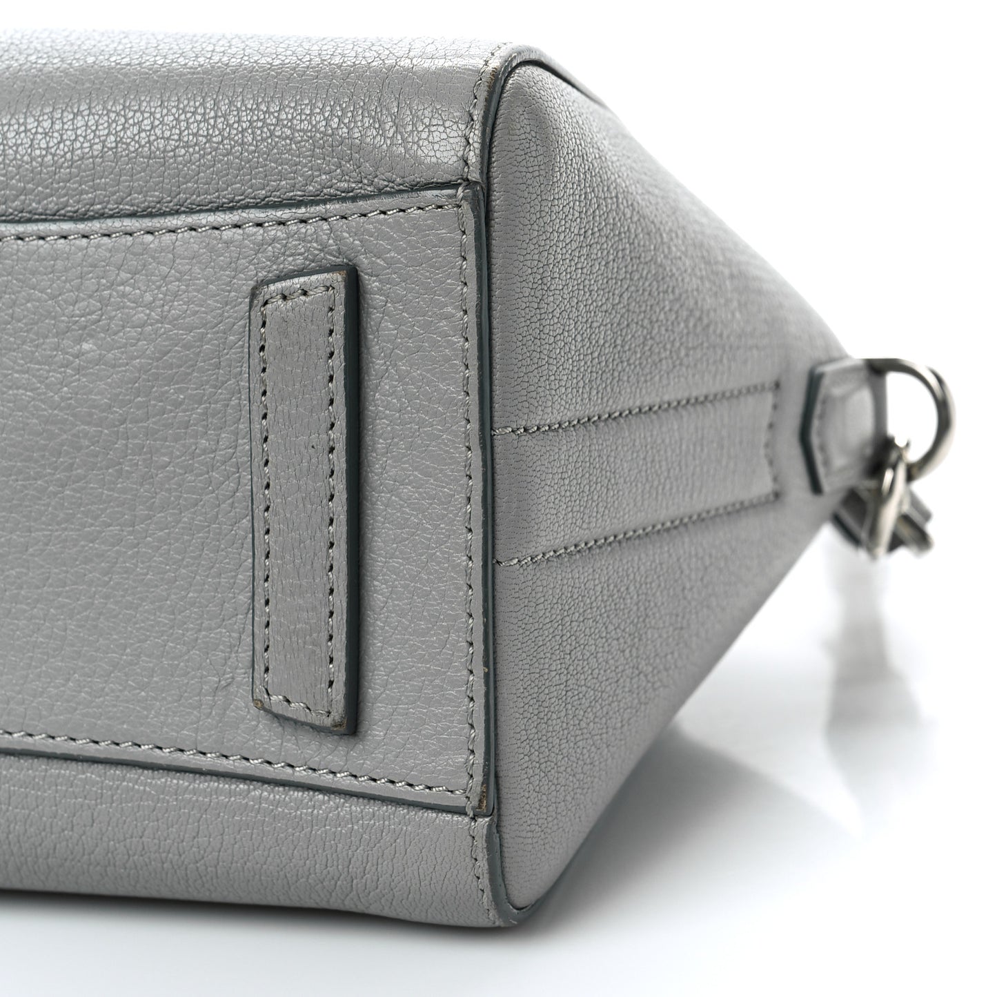 Sugar Goatskin Mini Antigona Pearl Grey