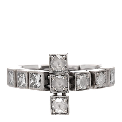 Tiffany 18K White Gold Diamond T Line Signature Ring 53 6.25 1 of 5