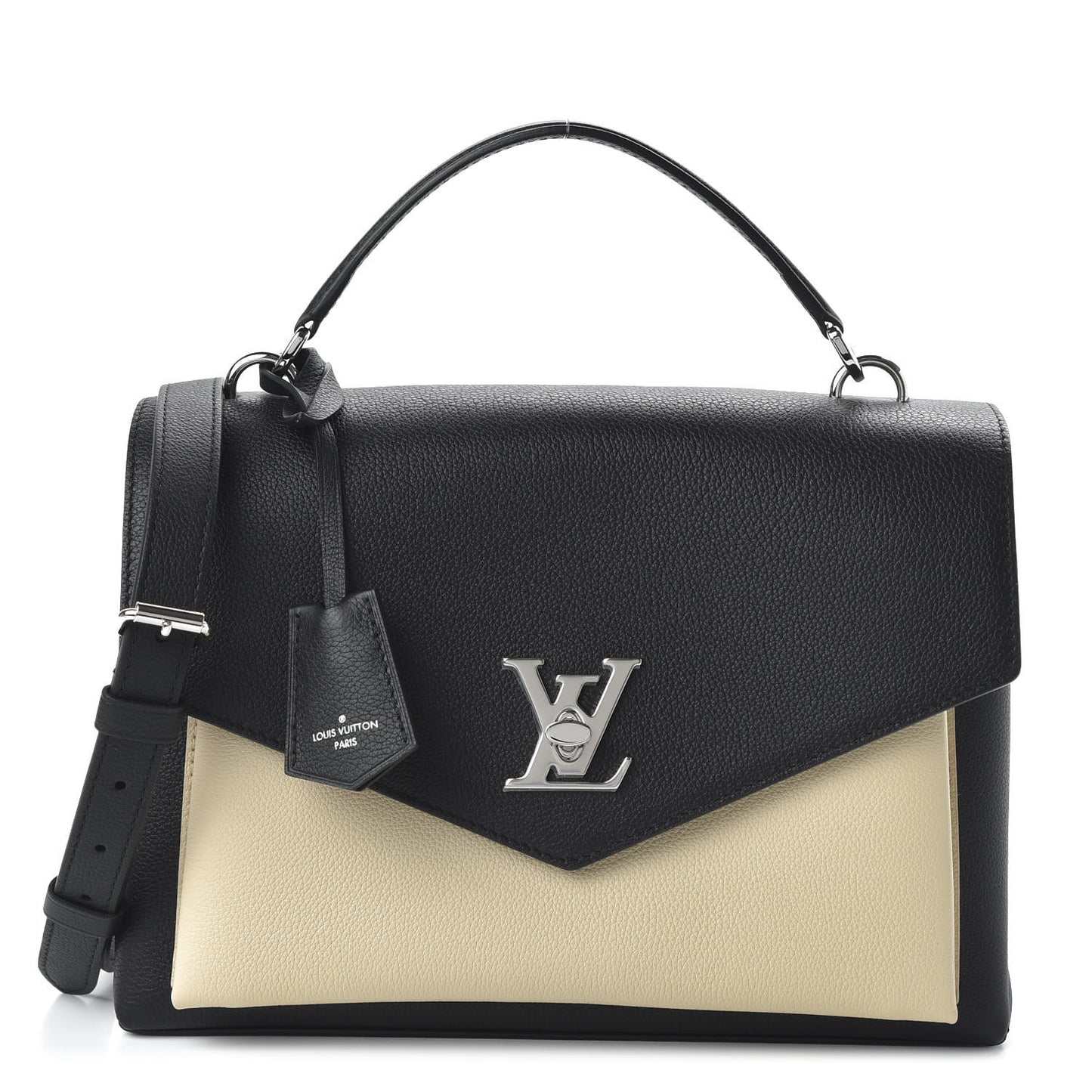 Soft Calfskin My Lockme Top Handle Vanille Black