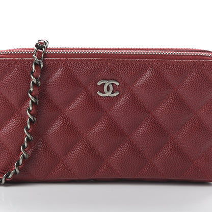 Chanel Caviar Quilted Small Clutch With Chain Red 10 of 11