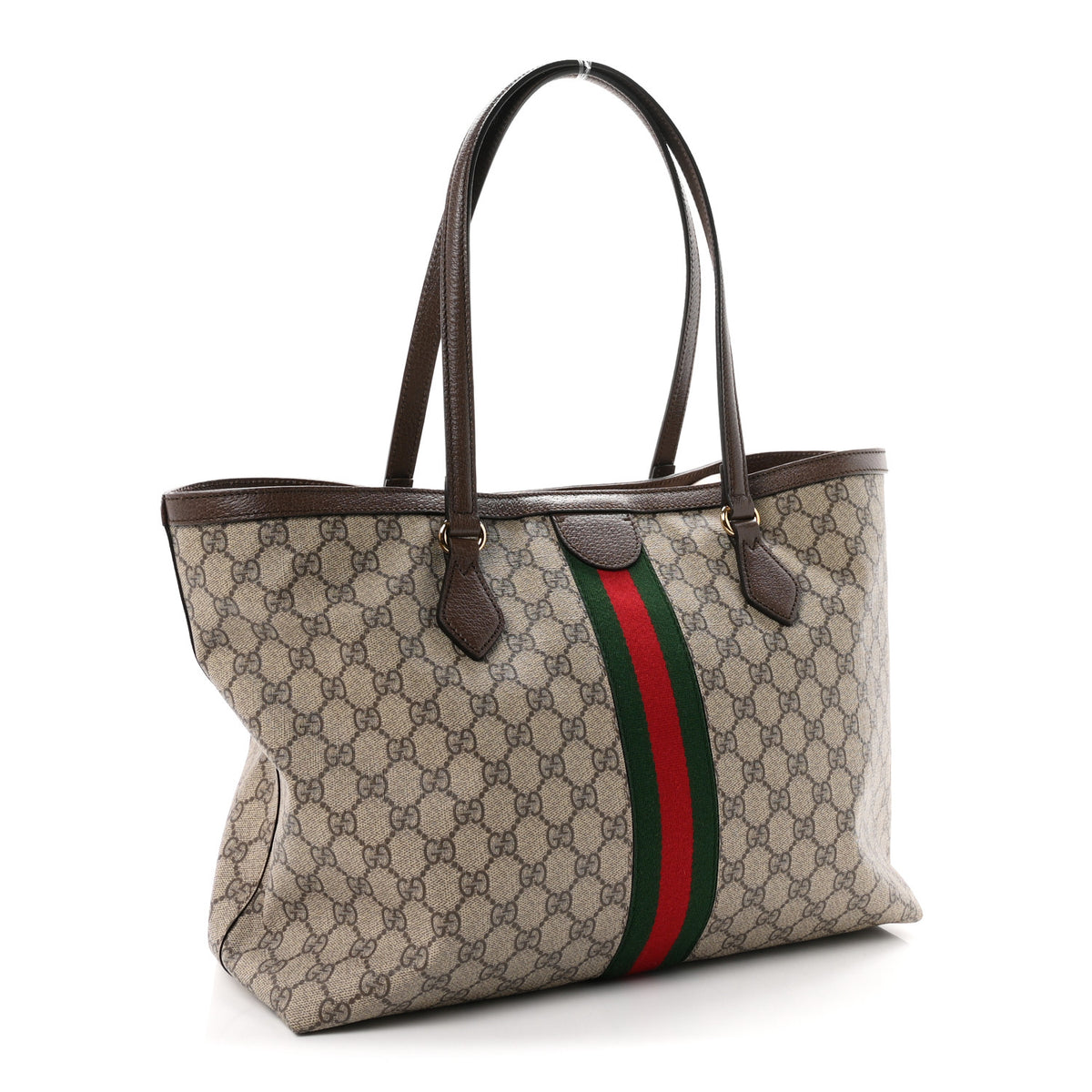 GG Supreme Monogram Medium Ophidia Shopping Tote Brown