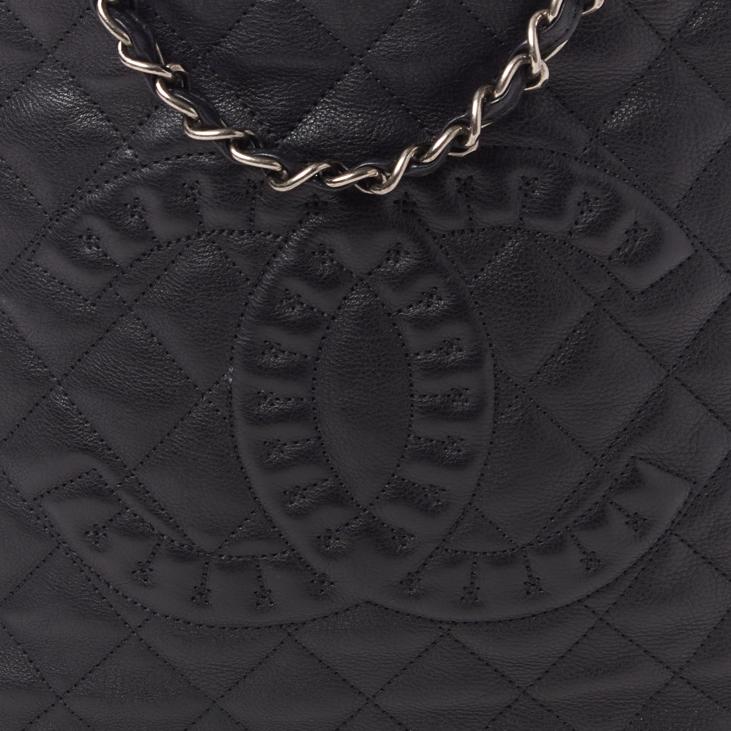 Chanel Calfskin Quilted Medium Istanbul Tote Black 7 of 10