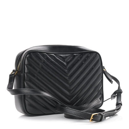 Saint Laurent Calfskin Matelasse Monogram Lou Camera Bag Black 3 of 9