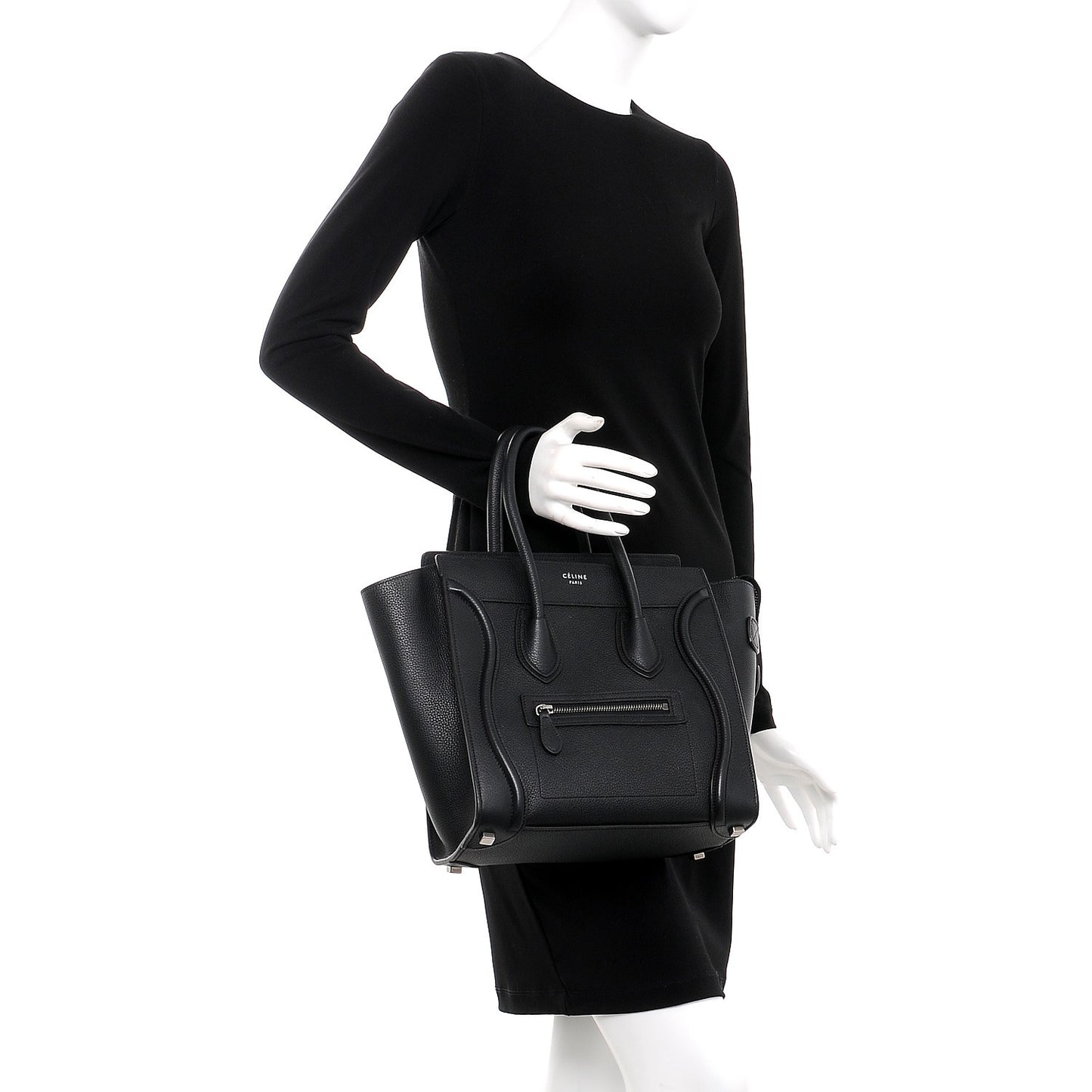 Drummed Calfskin Micro Luggage Black