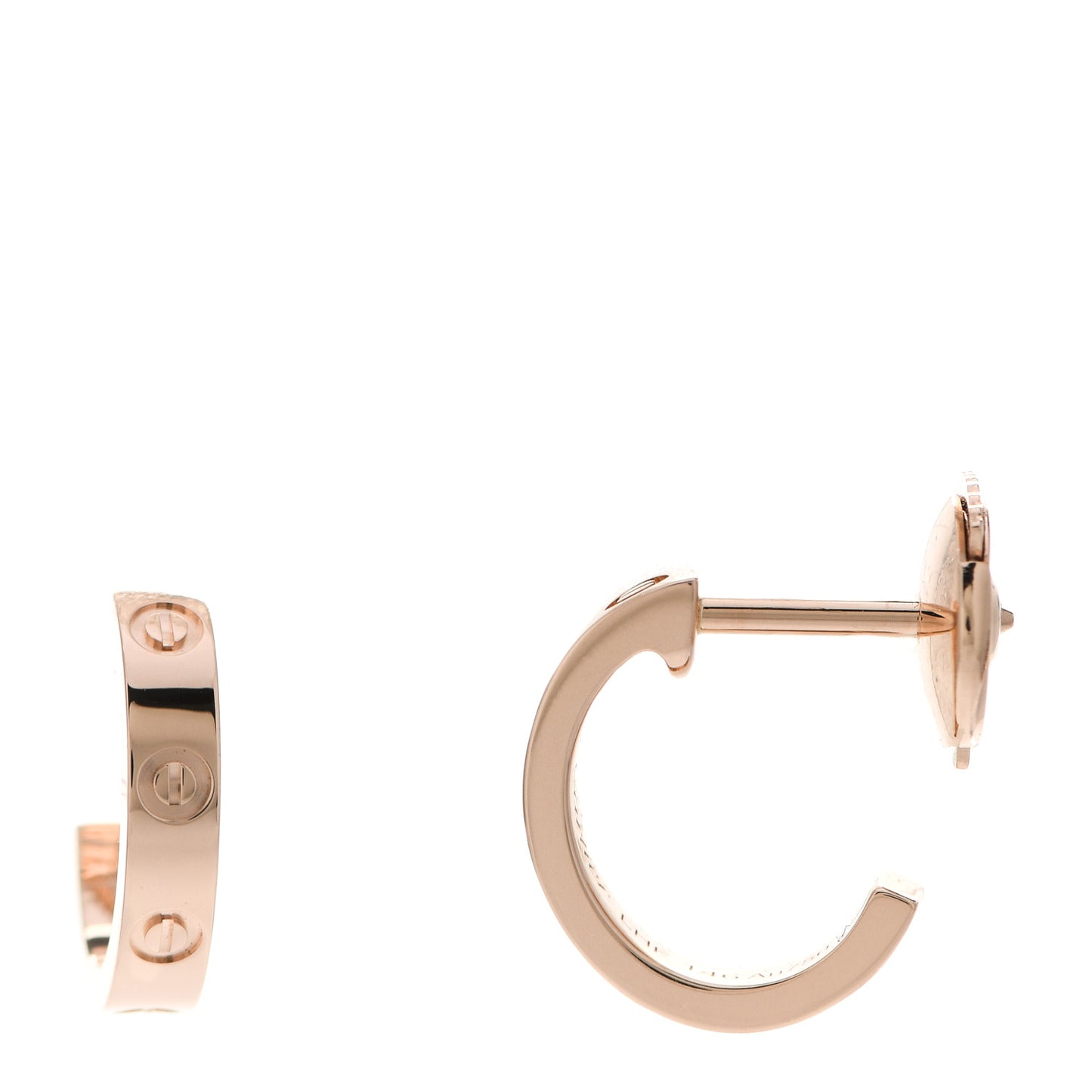 18K Pink Gold Small LOVE Hoop Earrings