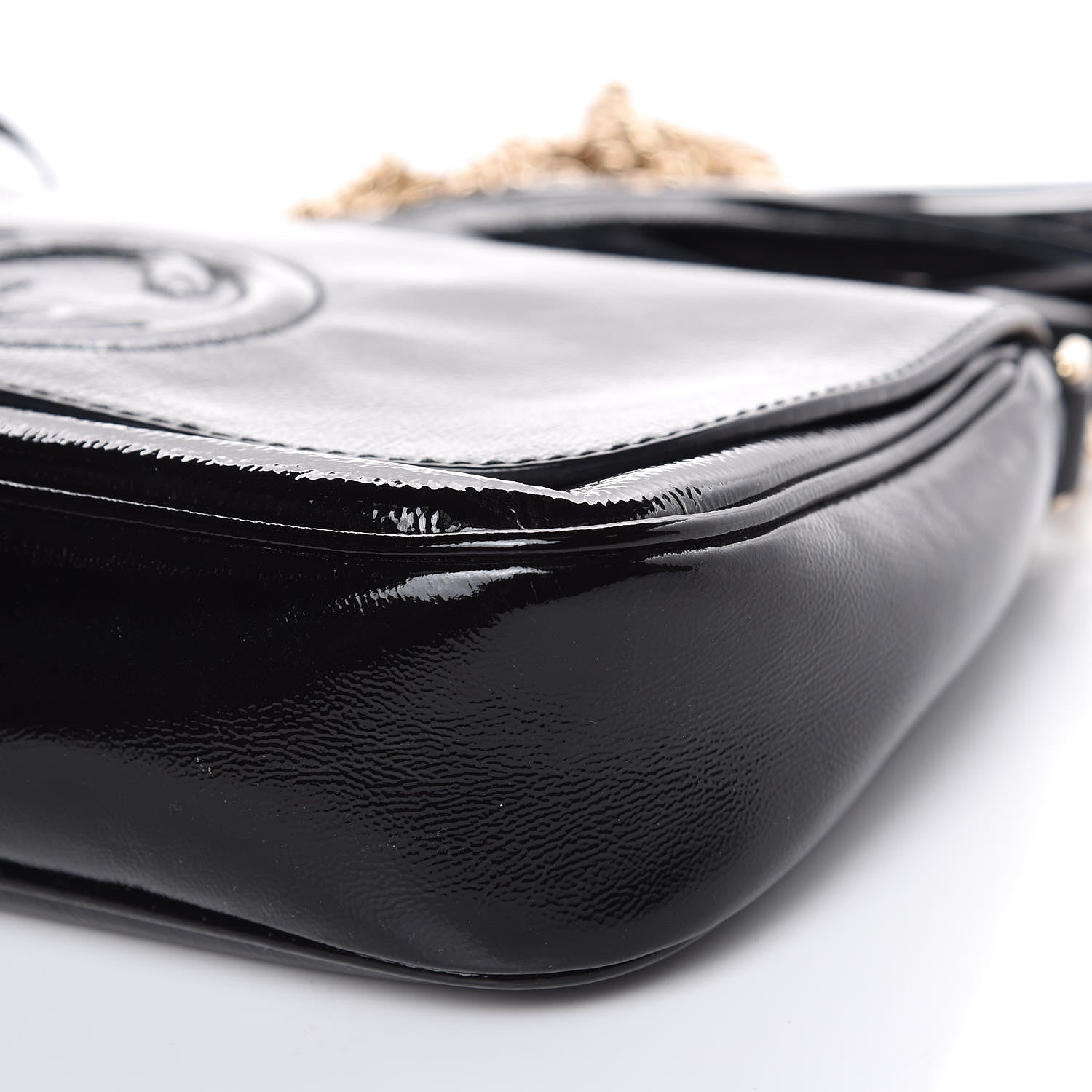 Gucci Patent Medium Soho Flap Crossbody Black 9 of 11