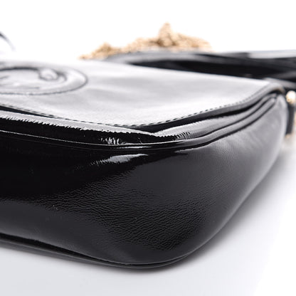 Gucci Patent Medium Soho Flap Crossbody Black 9 of 11