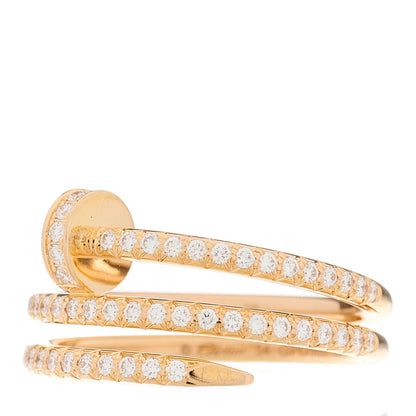 Cartier 18K Pink Gold Diamond Double Juste Un Clou Paved Ring 54 6.75 4 of 7