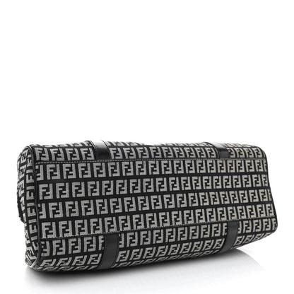 Fendi Zucchino Shoulder Bag Black White 4 of 13