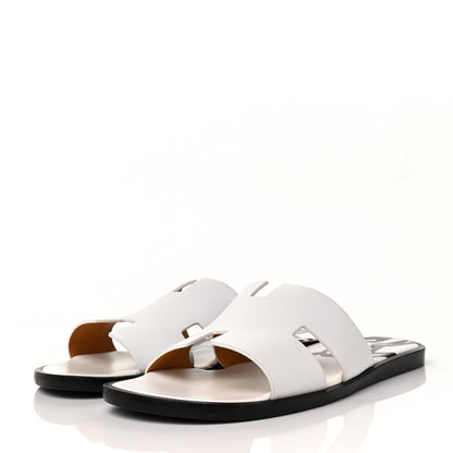 Hermes Calfskin Mens Izmir Sandals 46 White 3 of 8