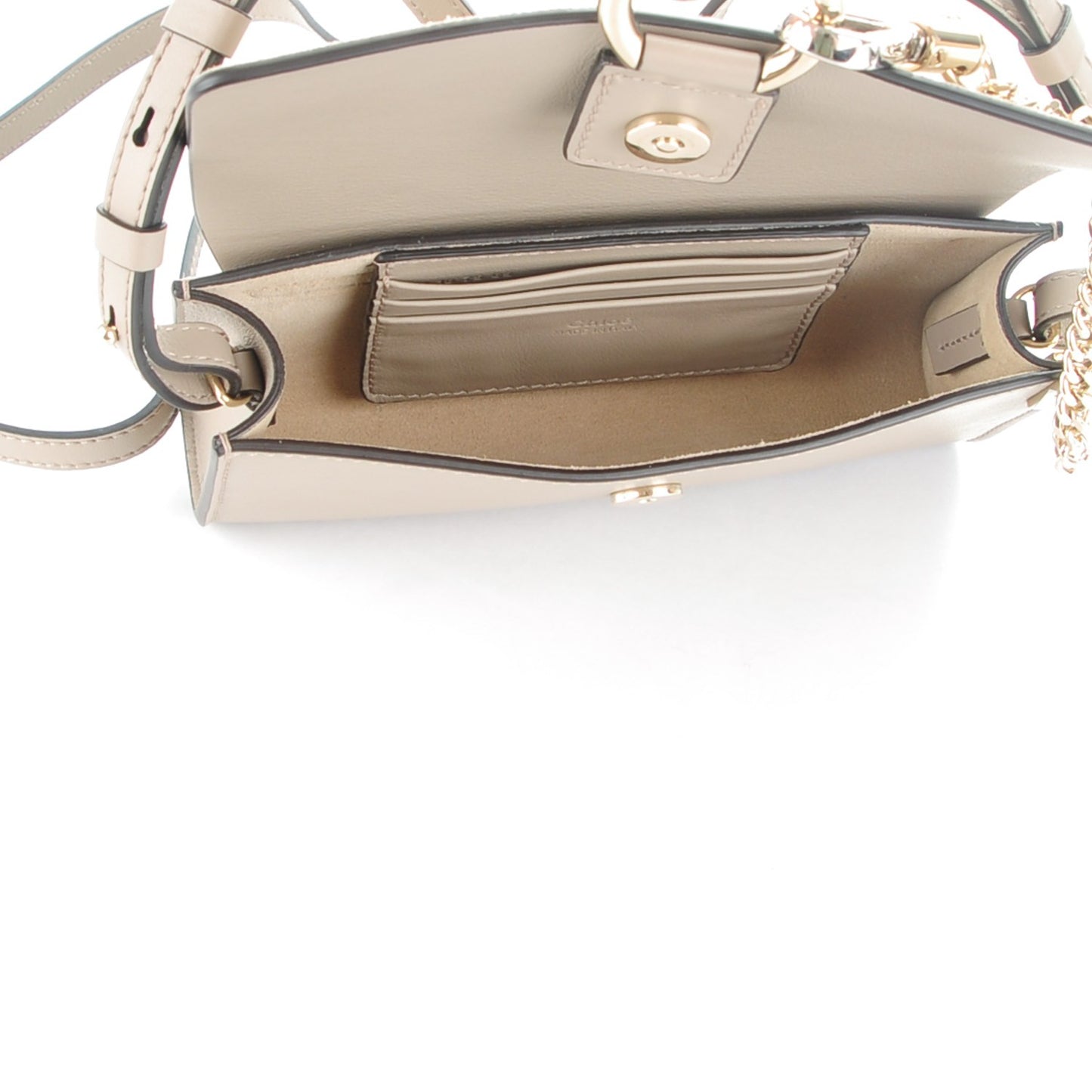 Suede Calfskin Mini Faye Shoulder Bag Motty Grey