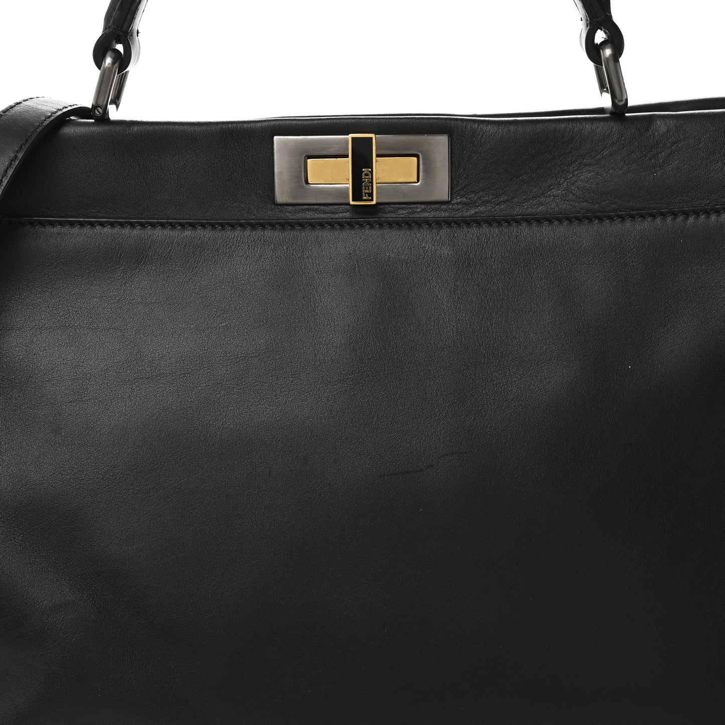 Calfskin Calf Hair Leopard Print Large Peekaboo Iconic Satchel Black