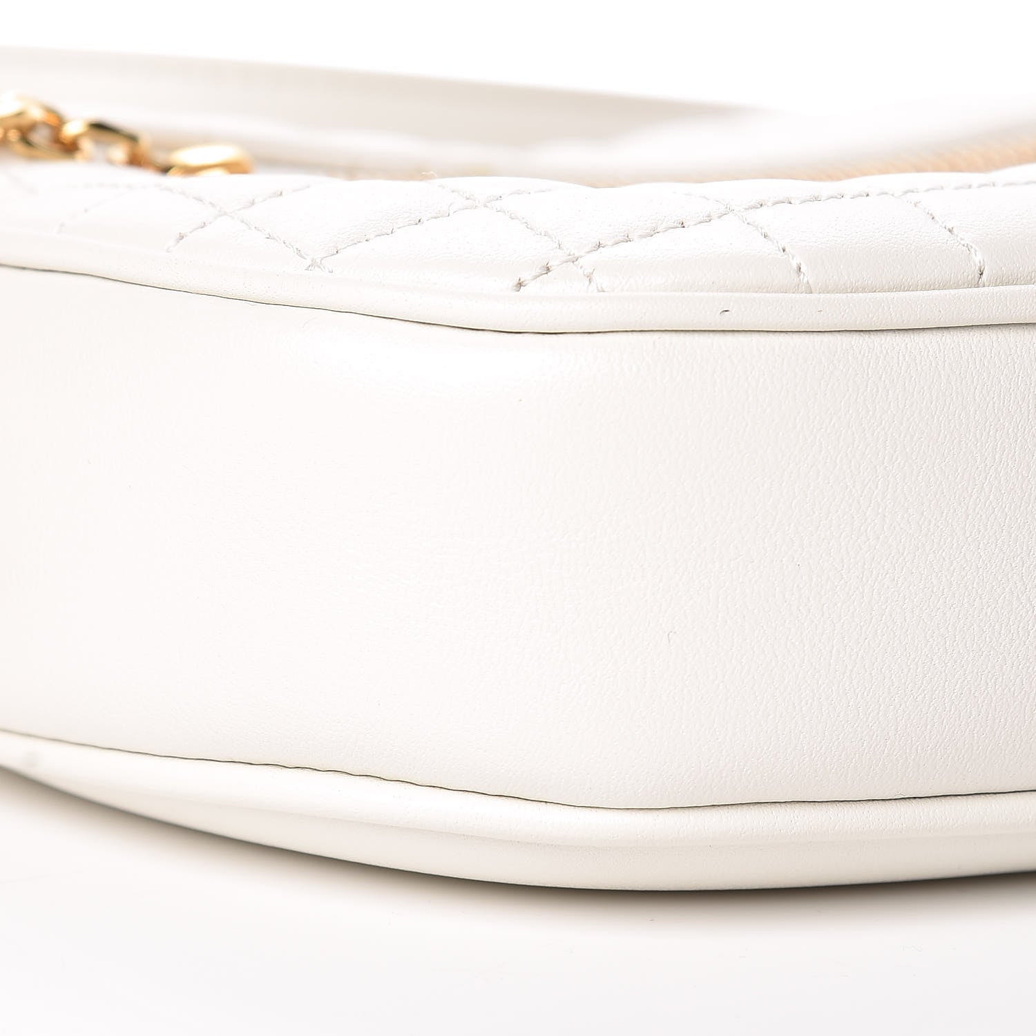 Celine Calfskin Quilted Small C Charm Bag White 10 of 11