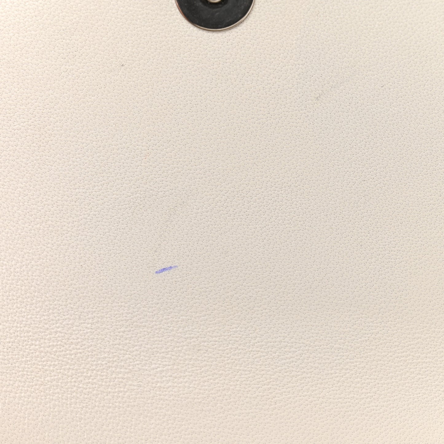 Grained Calfskin Small Hourglass Top Handle Bag White