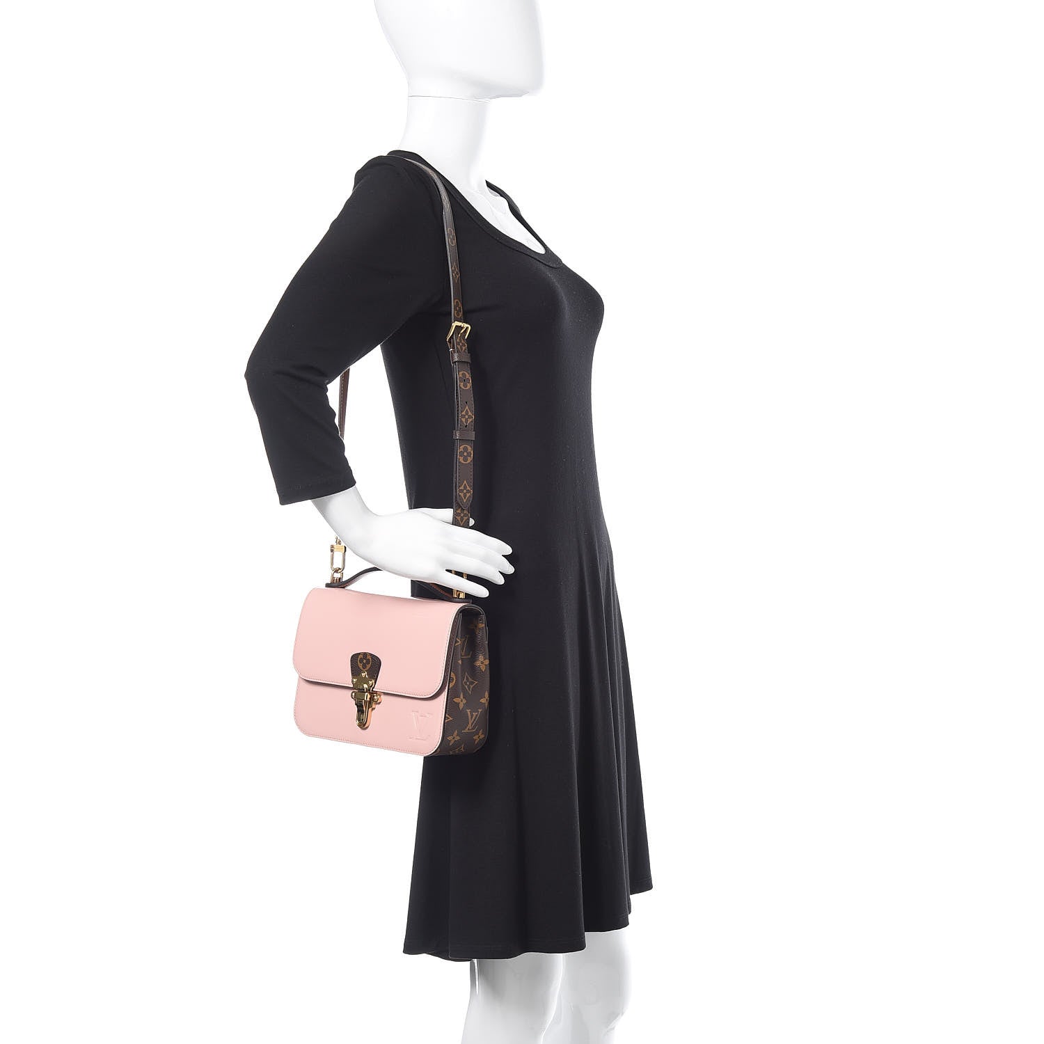 Louis Vuitton Patent Calfskin Monogram Cherrywood BB Rose Ballerine 2 of 10